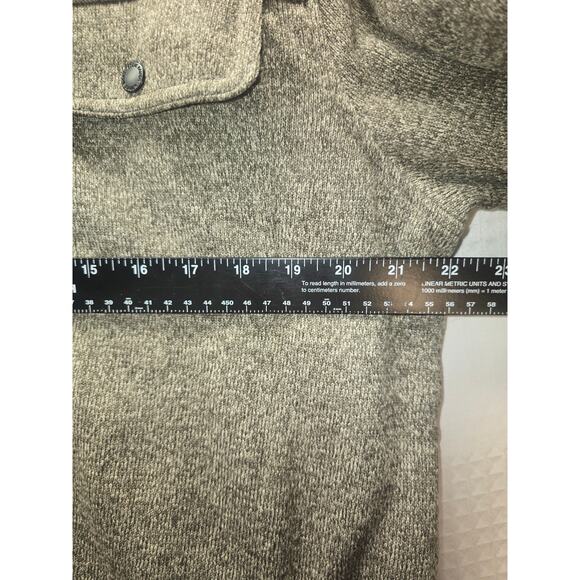 Eddie Bauer Jacket Mens Small Sweater Fleece Shirt Jacket Brown Button Up 6679 - Picture 5 of 8